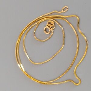 Box Chain 14 K Gold Necklace